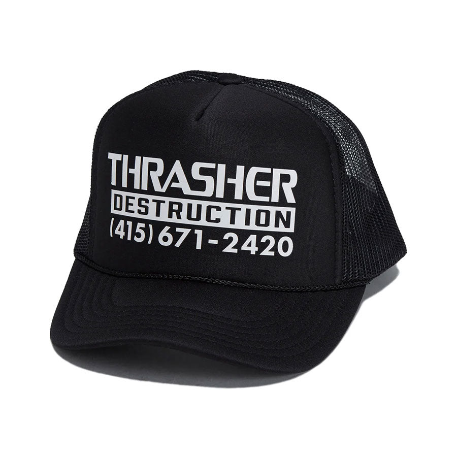 Thrasher Destruction Trucker Hat Black/Black