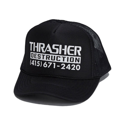 Thrasher Destruction Trucker Hat Black/Black
