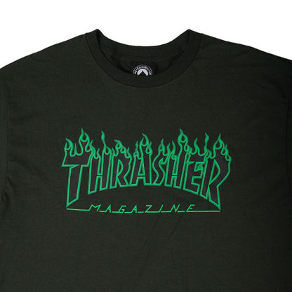 Thrasher Flame Green/Black T-Shirt Forest Green