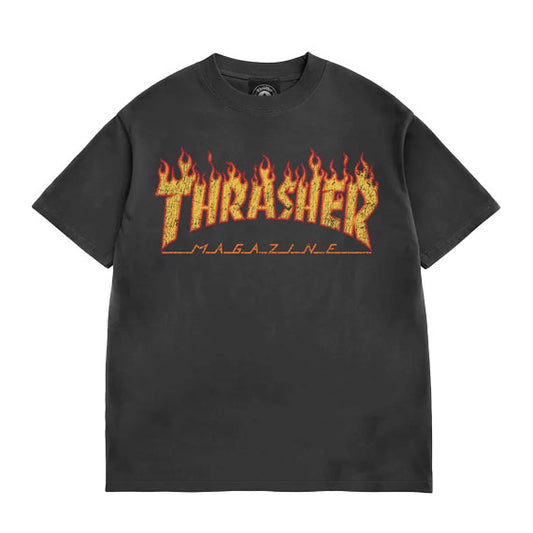 Thrasher Flame Vintage T-Shirt Black