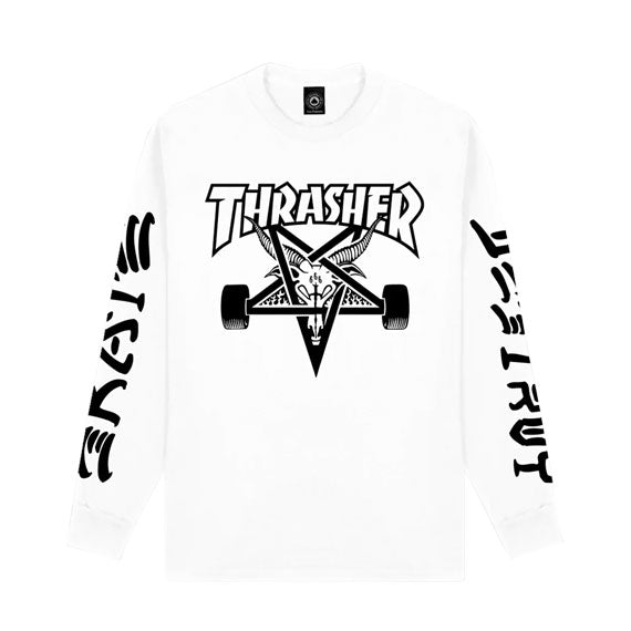 Thrasher Goat Destroy Long Sleeve T-Shirt White
