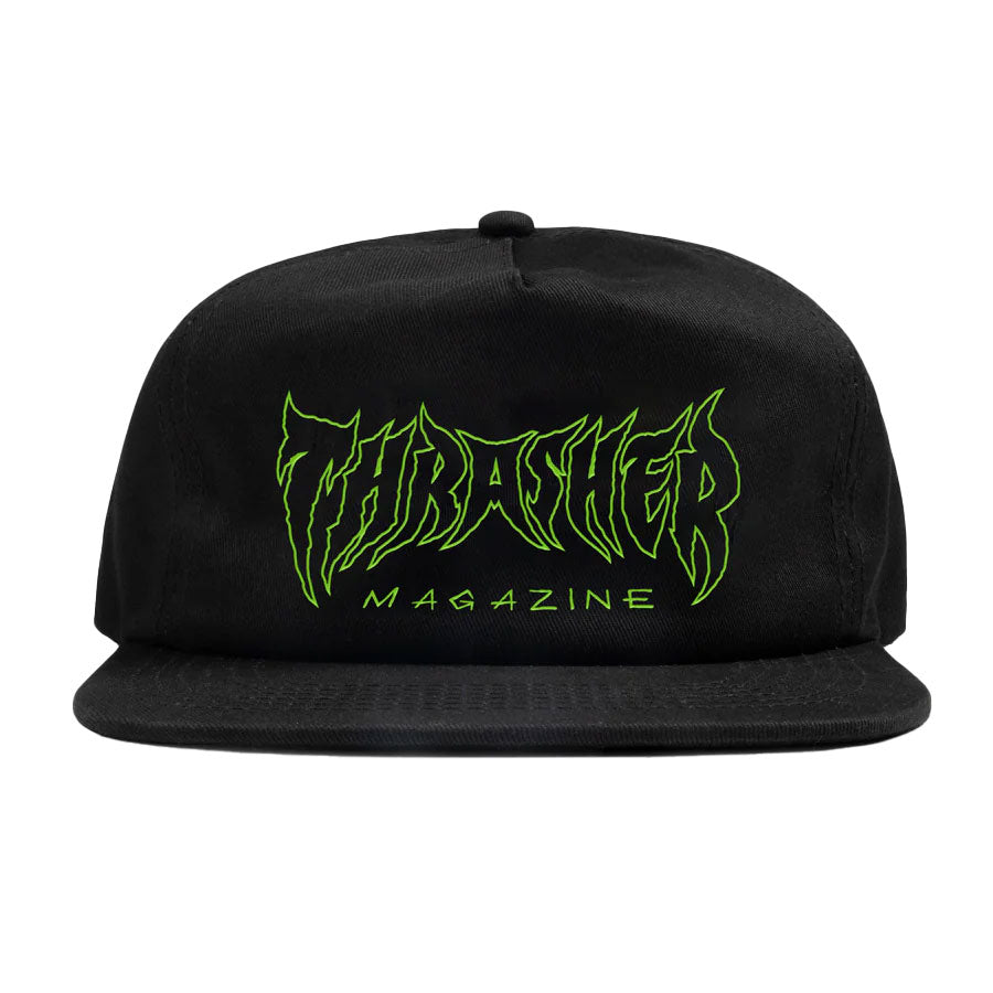 Thrasher Metal Snapback Cap - Black