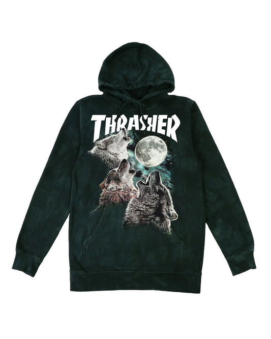 Thrasher Wolves Hood Washed Black
