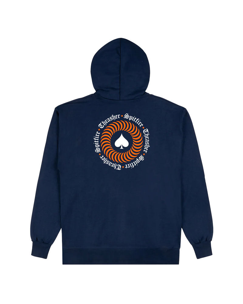 Thrasher X Spitfire The End Oath Hoodie Navy