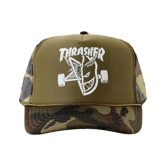 Thrasher X Spitfire Thrash & Burn Trucker Hat Camo