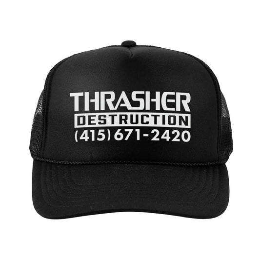 Thrasher Destruction Trucker Hat Black/Black