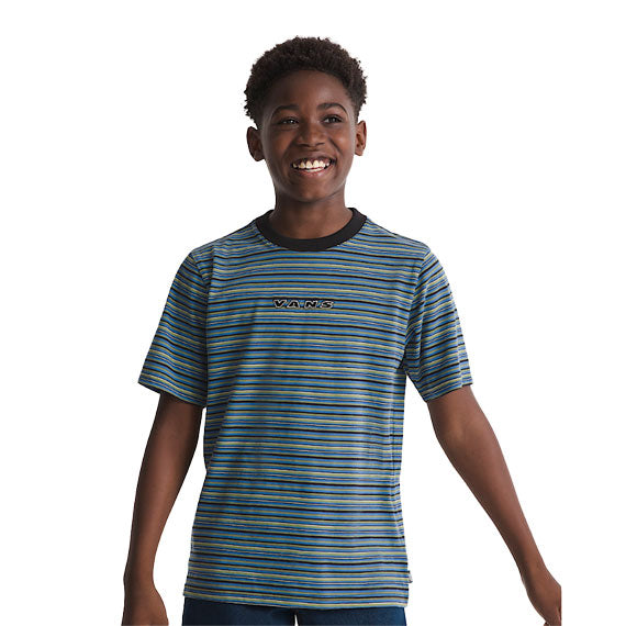 Vans Kids' Cameron Stripe Short Sleeve Knit Black/True Blue