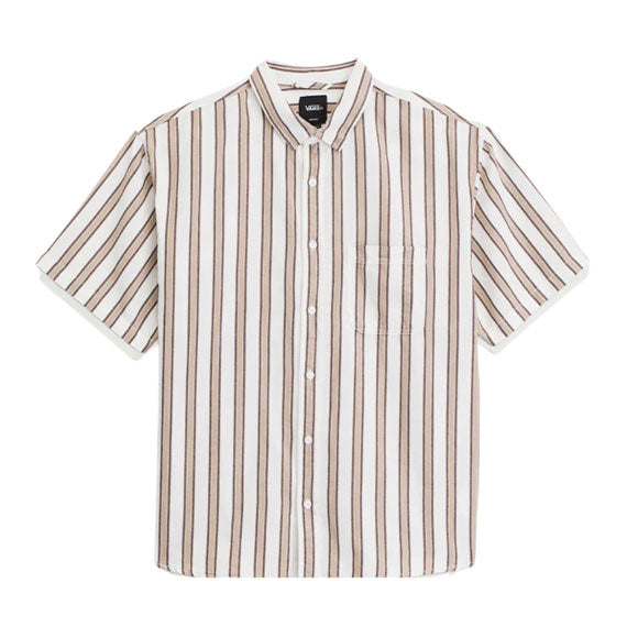 Vans Kids' Lawson Stripe Short Sleeve Shirt White-Potting Soil
