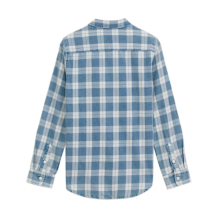 Vans Kids' Lawson Vintage Flannel Long Sleeve Shirt Bleach Indigo