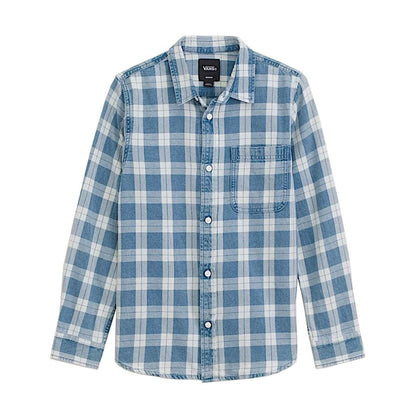 Vans Kids' Lawson Vintage Flannel Long Sleeve Shirt Bleach Indigo