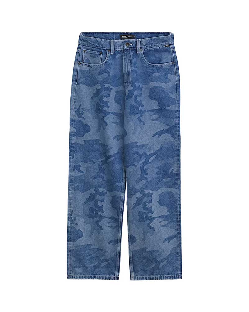 Vans Men's Check-5 Loose Camo Printed Denim Pant Stonewash Blue