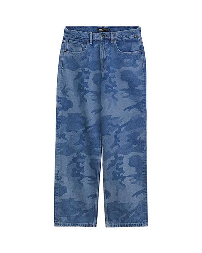 Vans Men's Check-5 Loose Camo Printed Denim Pant Stonewash Blue