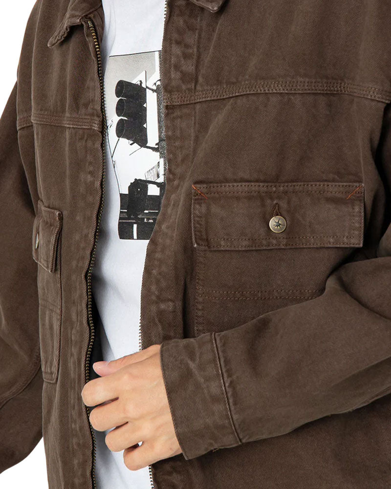 Vans Men's Skate Garage Denim Jacket Coal Brown