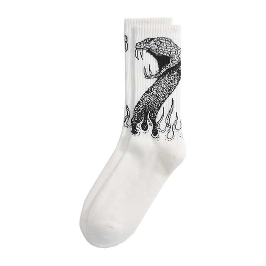 Vans Men's Skate Mike G Snake Flame Ringer Sock Marshmallow