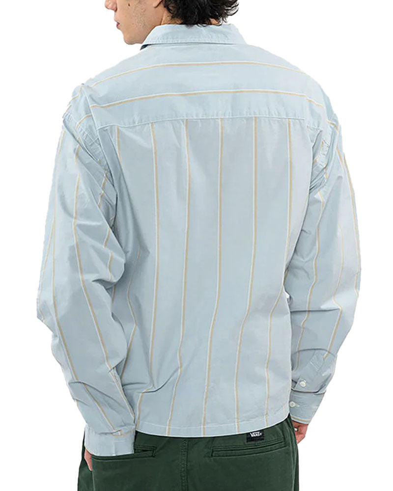 Vans Striped Straight Hem Long Sleeve Oxford Shirt Soft Slate