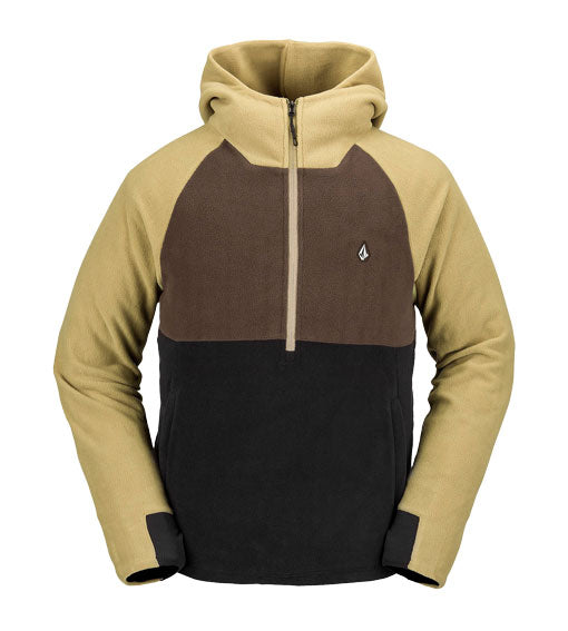 Volcom Men's Polar Fleece Hooded 1/2 Zip Dark Khaki 2024