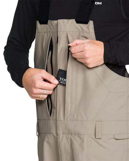 Volcom Men's Rain Gore Bib Overall Pant Khaki 2027