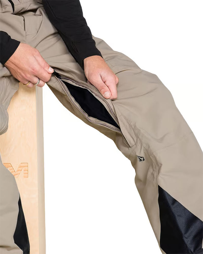 Volcom Men's Rain Gore Bib Overall Pant Khaki 2027