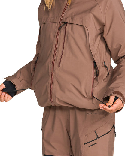 Volcom Women's 3D Stretch Gore-Tex Jacket Desert Taupe 2027