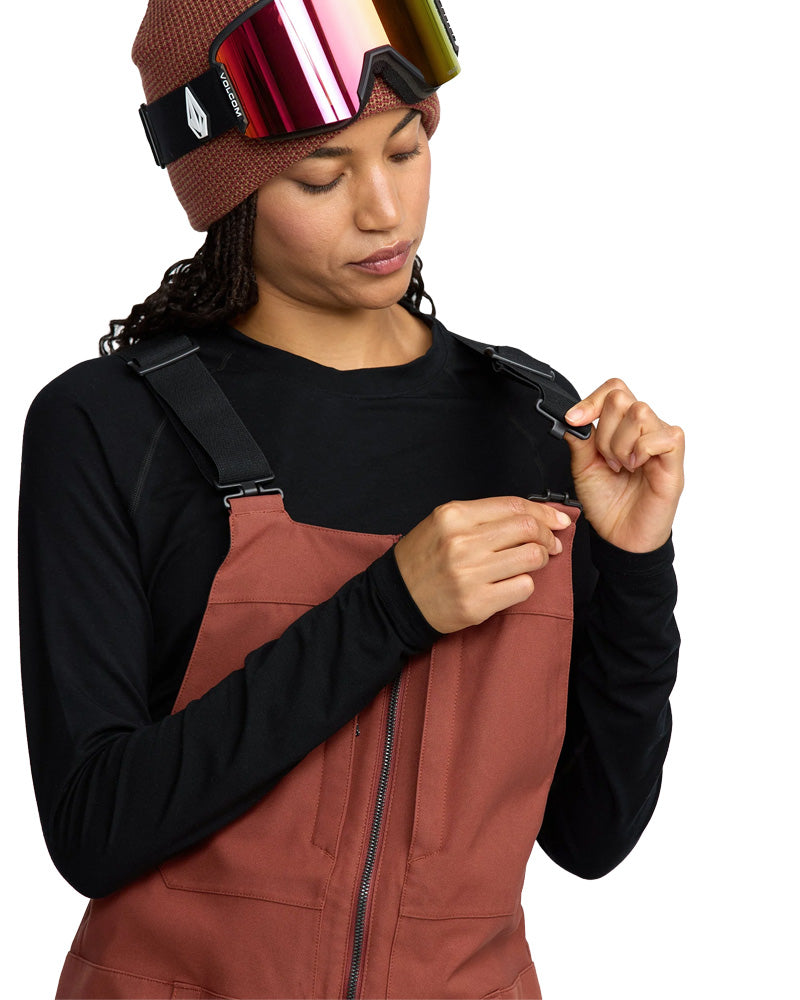 Volcom Women's Ash Stretch Gore-Tex Bib Pant Henna