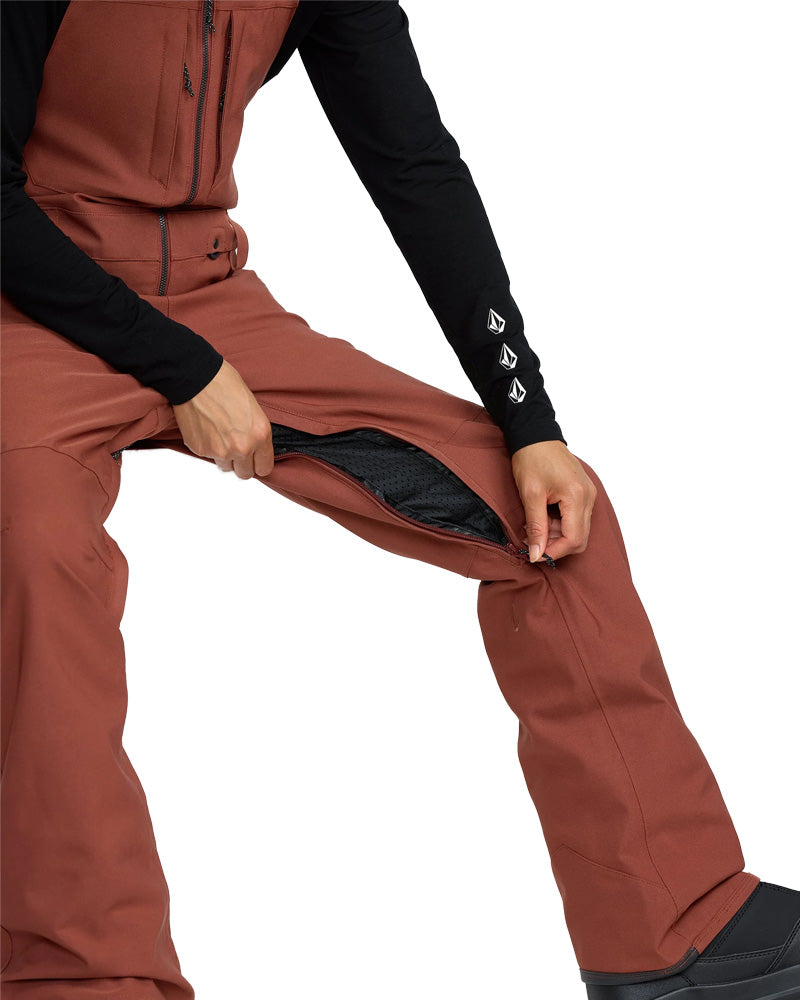 Volcom Women's Ash Stretch Gore-Tex Bib Pant Henna