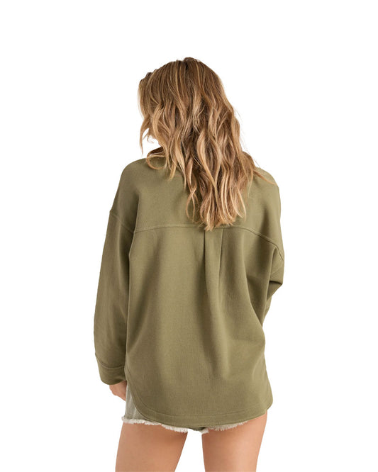 Volcom Women's Nollie Long Sleeve Woven Bayleaf