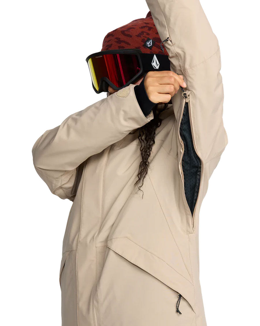Volcom Women's Shelter 20K 3D Stretch Jacket Oatmeal