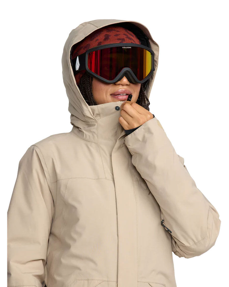 Volcom Women's Shelter 20K 3D Stretch Jacket Oatmeal