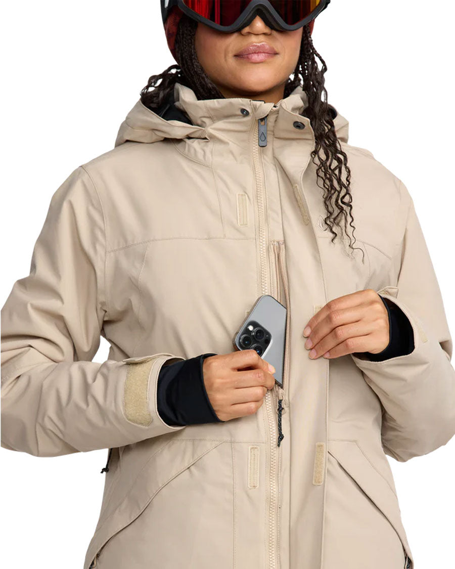 Volcom Women's Shelter 20K 3D Stretch Jacket Oatmeal