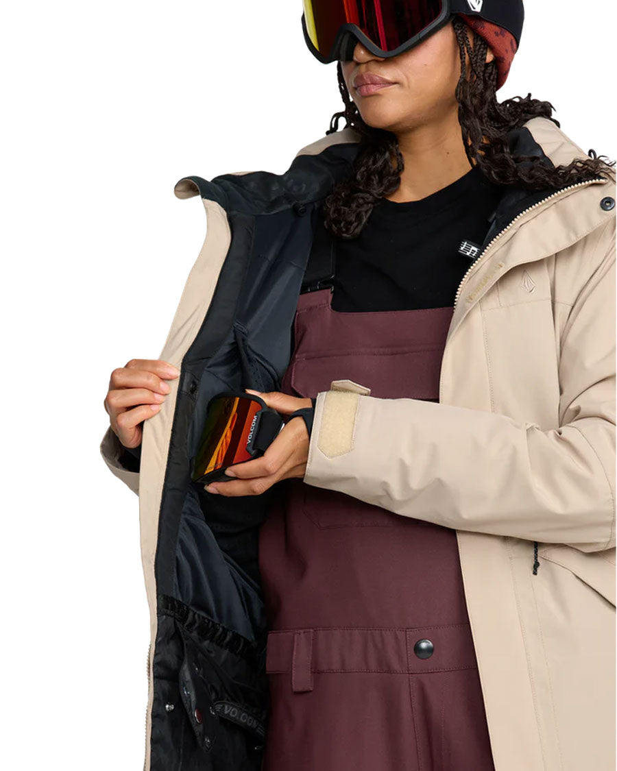 Volcom Women's Shelter 20K 3D Stretch Jacket Oatmeal