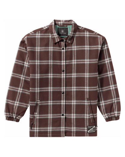 Volcom Womens' Ins Riding Flannel Jacket Oxblood 2026