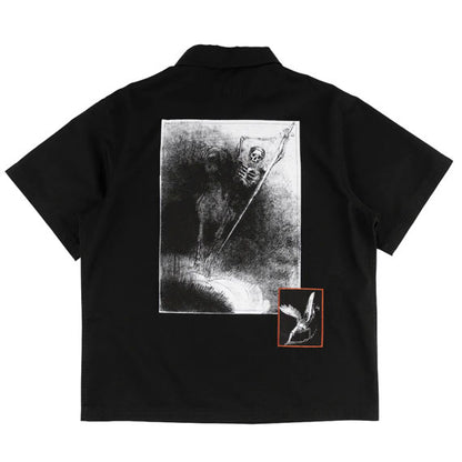 Welcome Dark Age Twill Work Shirt With Patches Black
