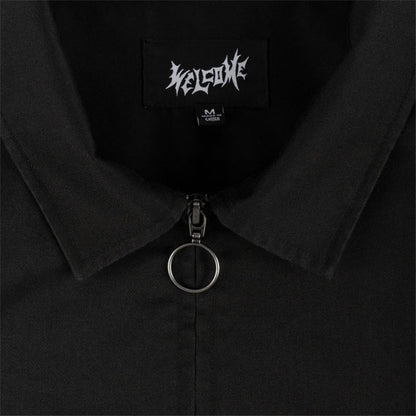 Welcome Dark Age Twill Work Shirt With Patches Black