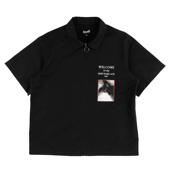 Welcome Dark Age Twill Work Shirt With Patches Black