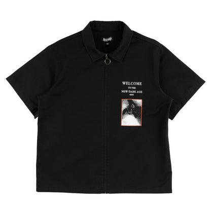 Welcome Dark Age Twill Work Shirt With Patches Black