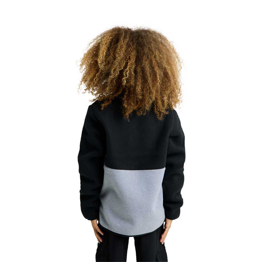 Burton Kids' Cinder Fleece Anorak True Black/Gray Heather 2026