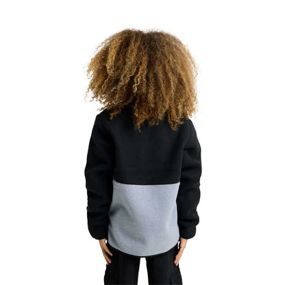 Burton Kids' Cinder Fleece Anorak True Black/Gray Heather 2026