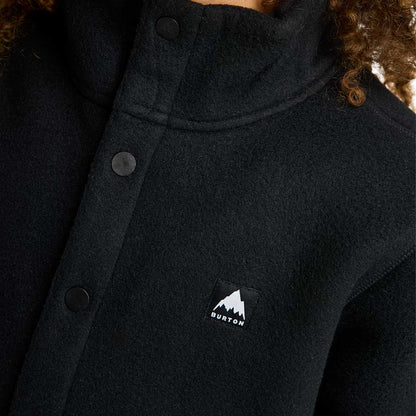 Burton Kids' Cinder Fleece Anorak True Black/Gray Heather 2026