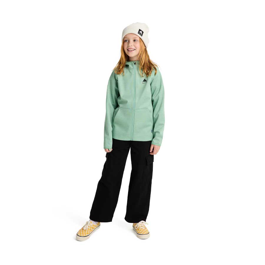Burton Kids' Crown Weatherproof Full-Zip Fleece Soft Sage Heather 2026