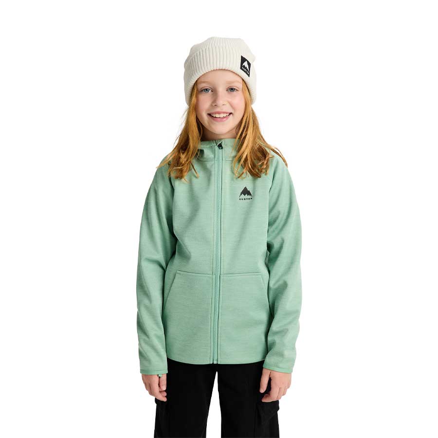 Burton Kids' Crown Weatherproof Full-Zip Fleece Soft Sage Heather 2026