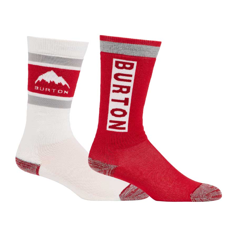 Burton Kids' Weekend Midweight Socks 2-Pack Flame Scarlet 2026