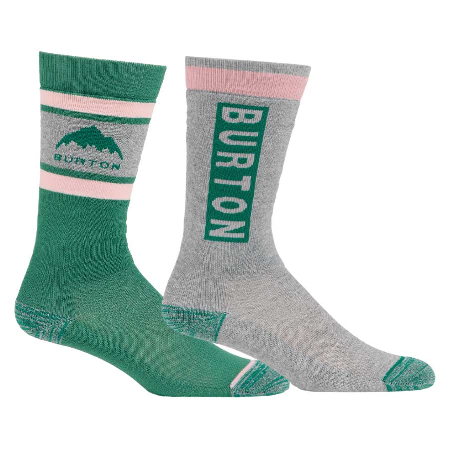 Burton Kids' Weekend Midweight Socks 2-Pack Soft Sage 2026