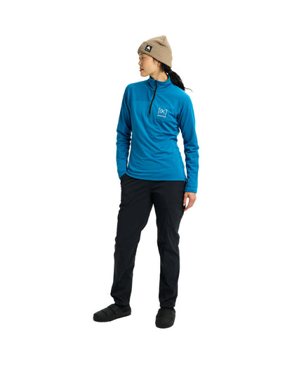 Burton Women's [ak] Helium Grid Fleece Quater-Zip Blue Teal 2026