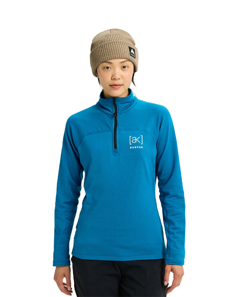 Burton Women's [ak] Helium Grid Fleece Quater-Zip Blue Teal 2026