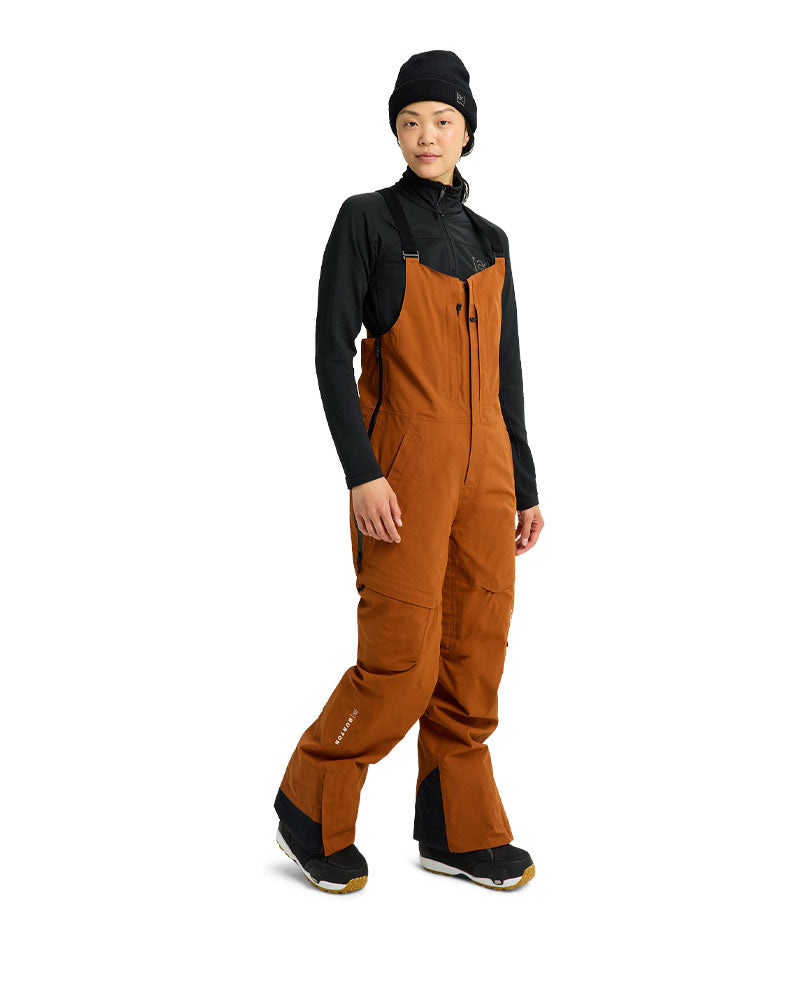[ak] キミーGORE-TEX 2L ビブパンツ Burton Women's [ak] Kimmy Gore-Tex 2L Bib Pants Chestnut Brown