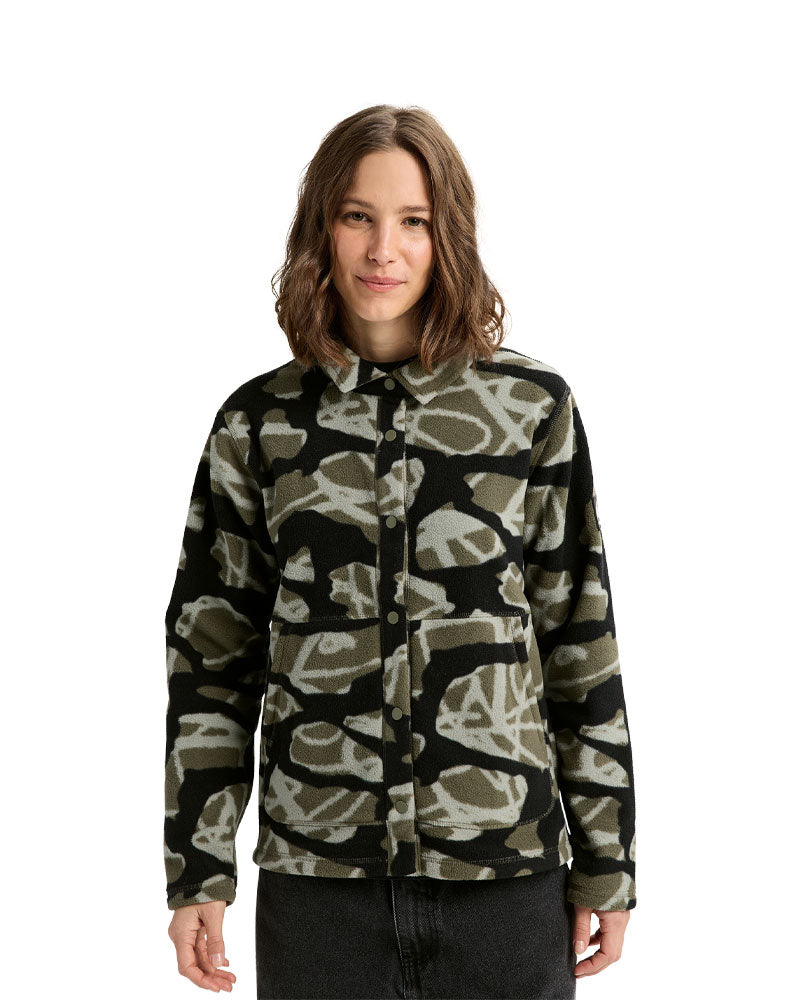 Burton Women's Cinder Fleece Snap Shirt Graffiti Camo 2026
