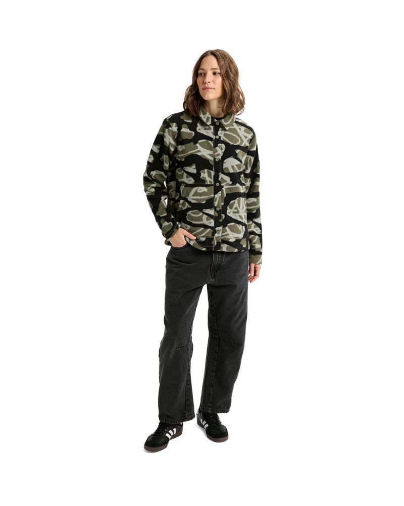 Burton Women's Cinder Fleece Snap Shirt Graffiti Camo 2026