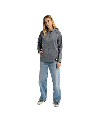 Burton Women's Crown Pullover Fleece True Black Heather 2026