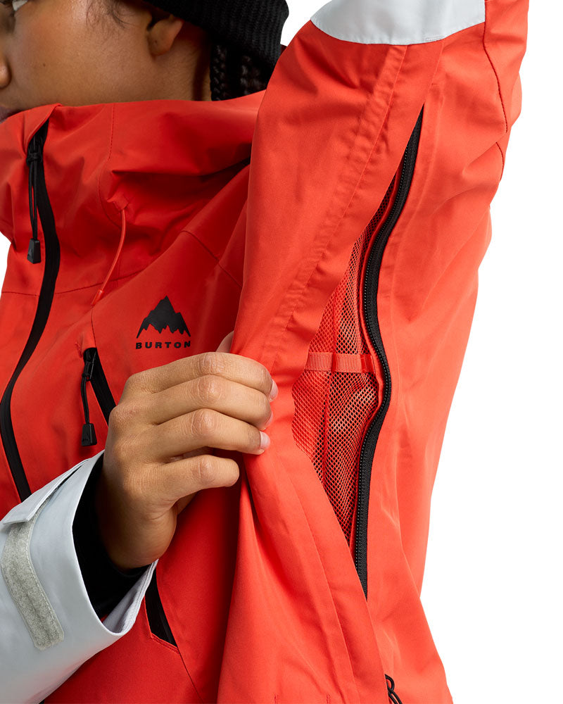 Burton Women's Reserve Gore-Tex 2L Jacket Fiesta Red/Gray Cloud
