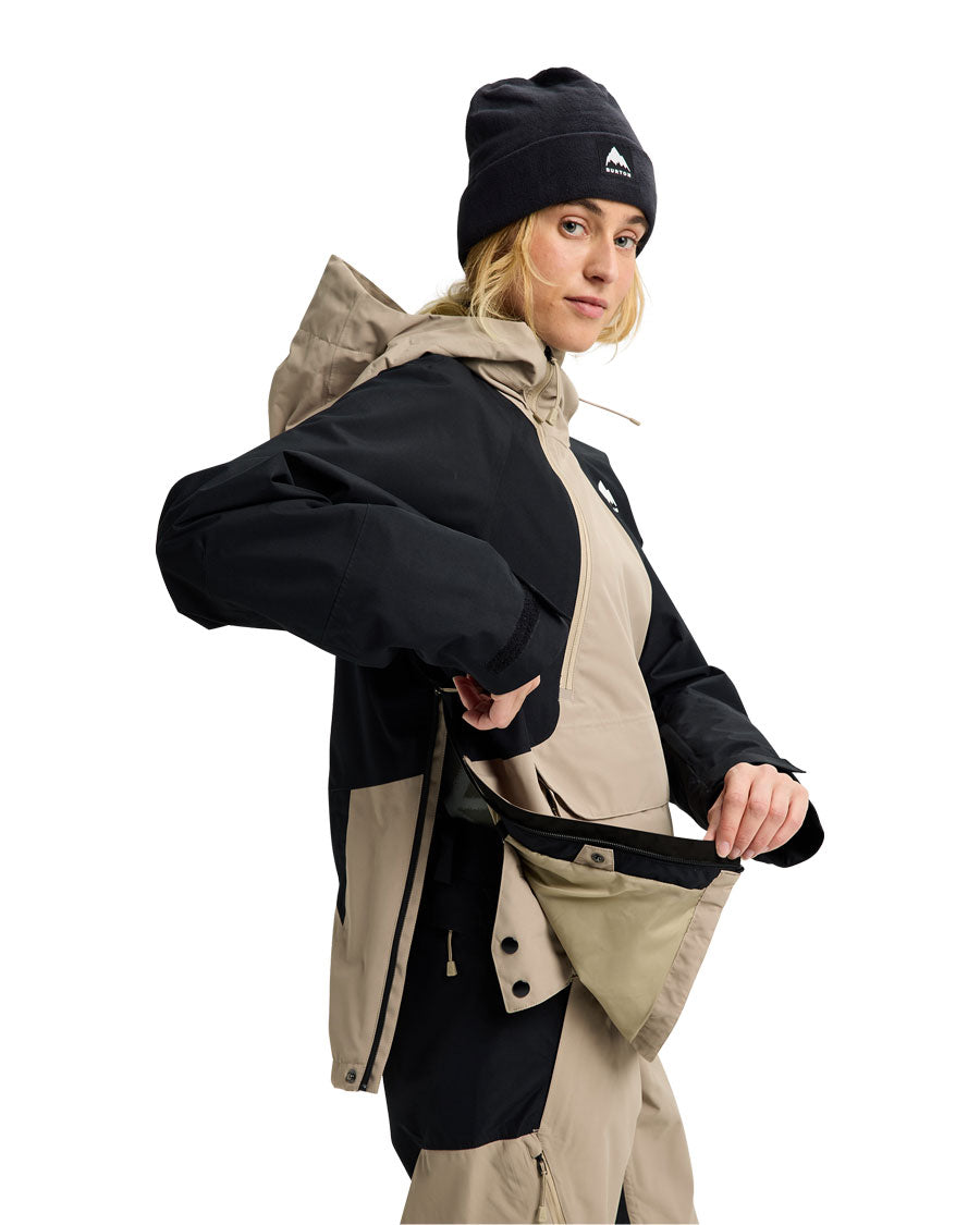 Burton Women's Reserve 2L Relaxed Anorak Summit Taupe/True Black 2026